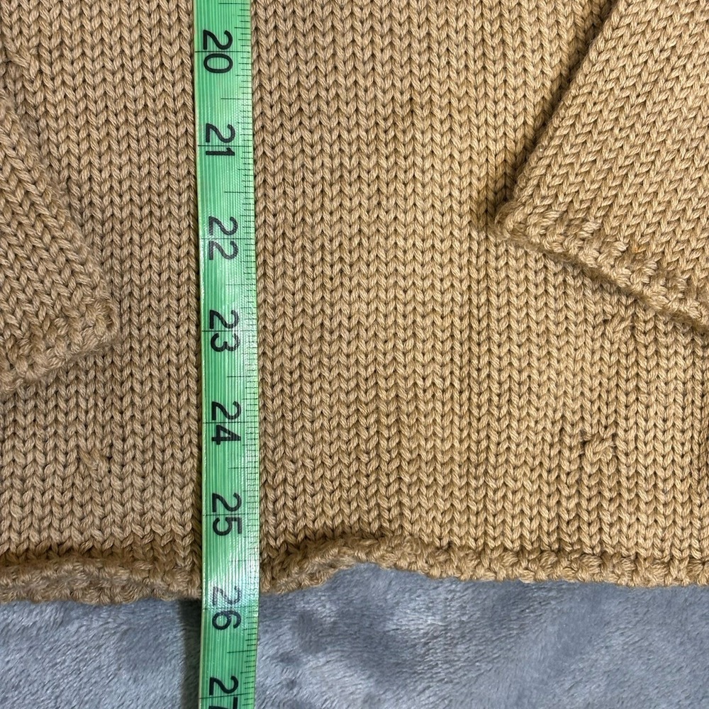 Textured Ruffle V-Neck Sweater in Tan - Picture 3 of 10